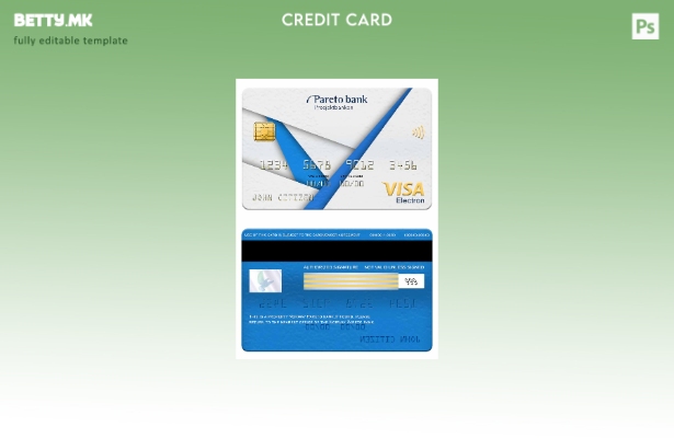 Модерен стил Шаблон за електронска картичка за виза на банката Норвешка Парето